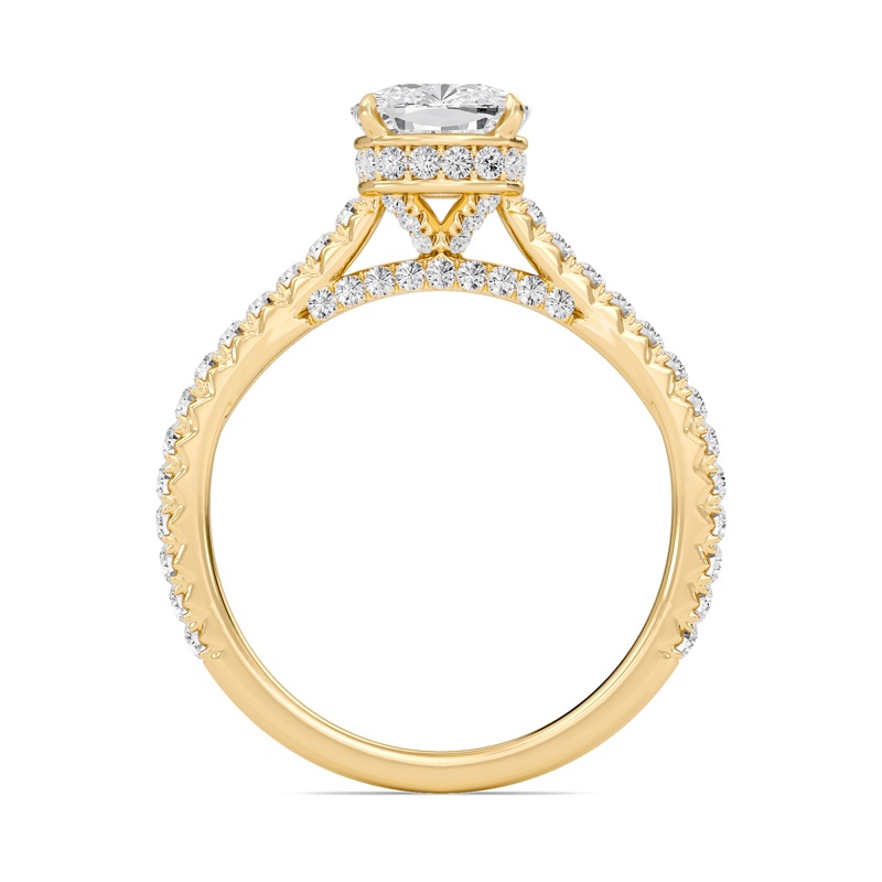 Cathedral Pave Gallery Engagement Ring