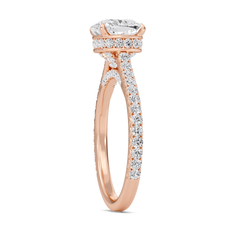 Cathedral Pave Gallery Engagement Ring