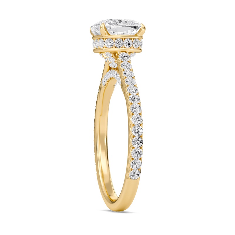 Cathedral Pave Gallery Engagement Ring