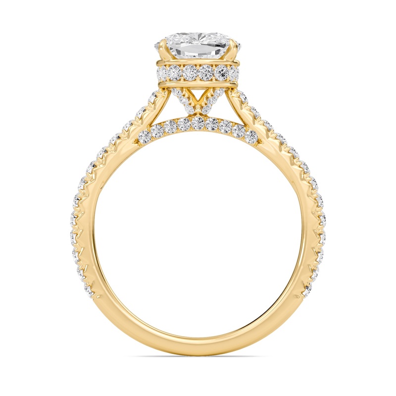 Cathedral Pave Gallery Engagement Ring