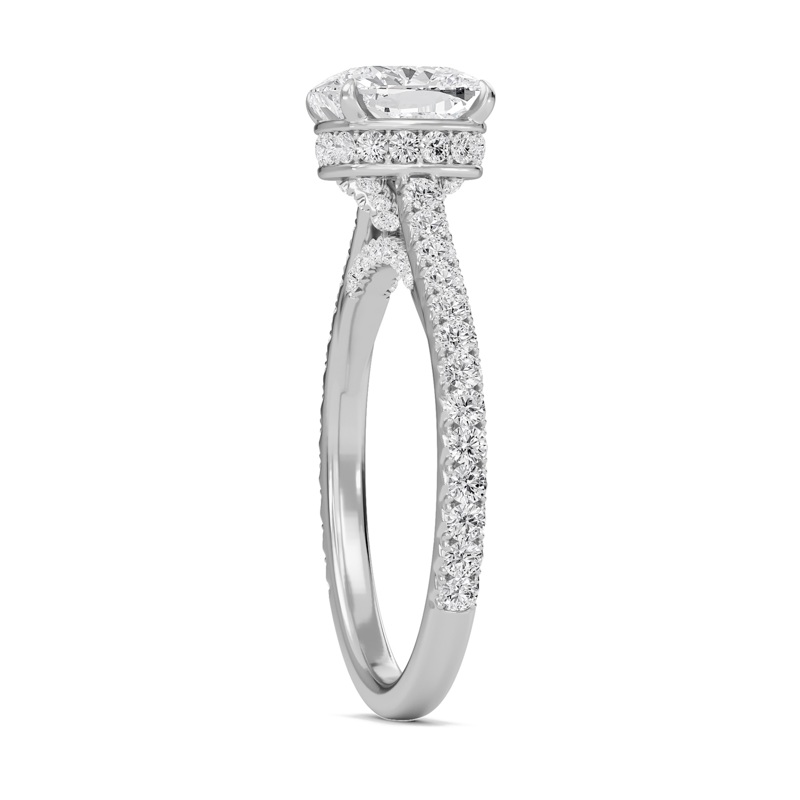 Cathedral Pave Gallery Engagement Ring