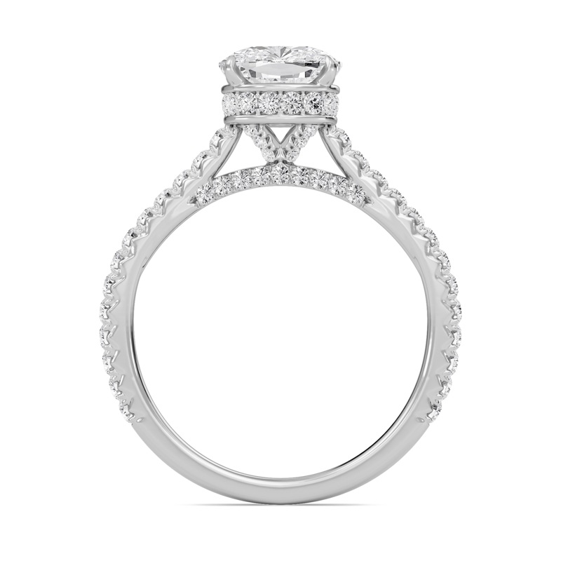 Cathedral Pave Gallery Engagement Ring