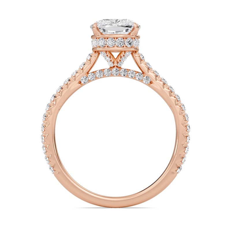 Cathedral Pave Gallery Engagement Ring