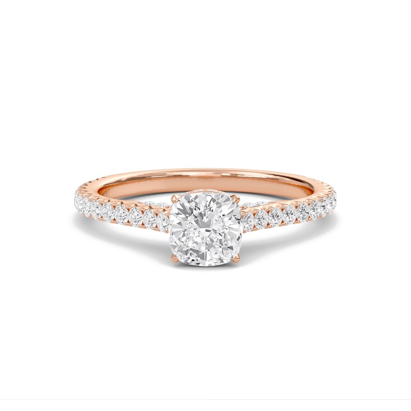 Cathedral Pave Gallery Engagement Ring