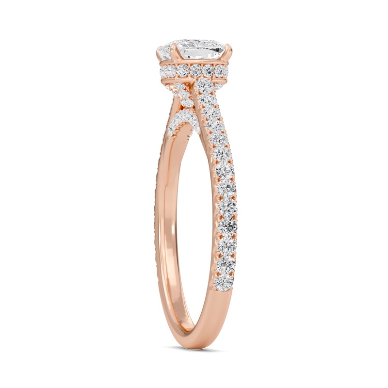 Cathedral Pave Gallery Engagement Ring