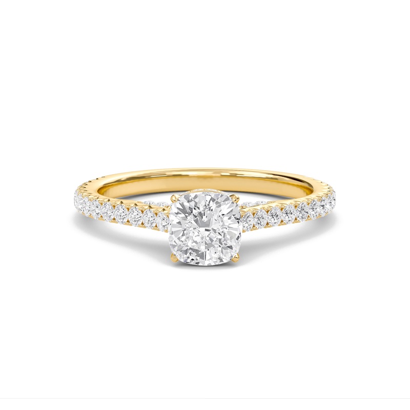 Cathedral Pave Gallery Engagement Ring