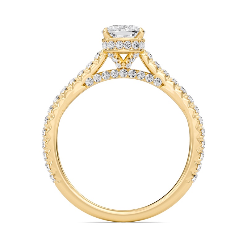 Cathedral Pave Gallery Engagement Ring