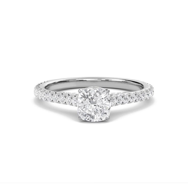 Cathedral Pave Gallery Engagement Ring