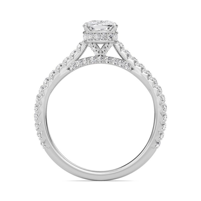 Cathedral Pave Gallery Engagement Ring