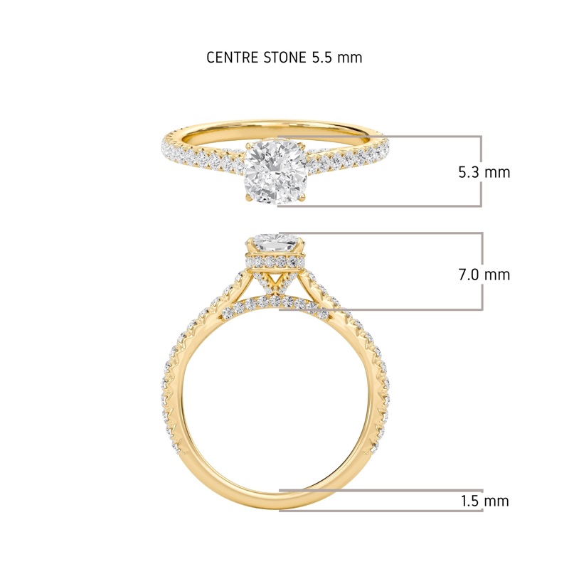 Cathedral Pave Gallery Engagement Ring