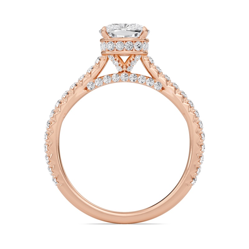 Cathedral Pave Gallery Engagement Ring