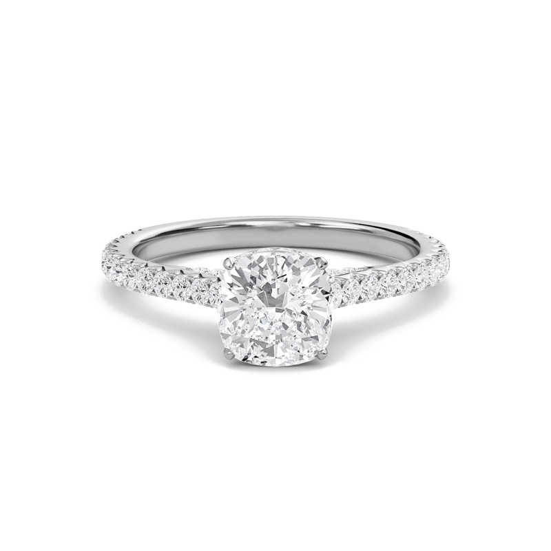 Cathedral Pave Gallery Engagement Ring