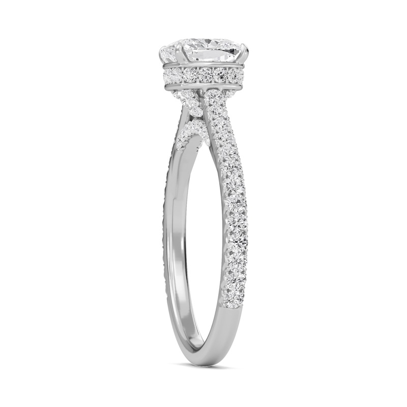 Cathedral Pave Gallery Engagement Ring