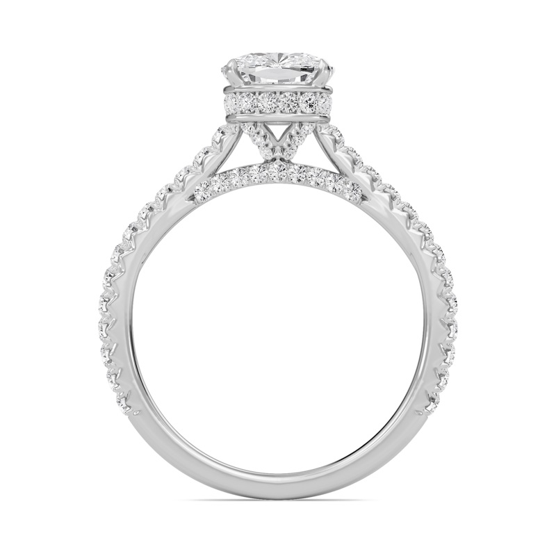 Cathedral Pave Gallery Engagement Ring