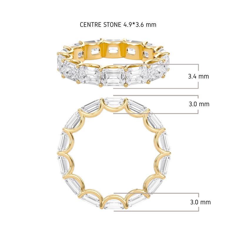 5.18 Ctw Emerald Horizontal U-Shaped Eternity Band