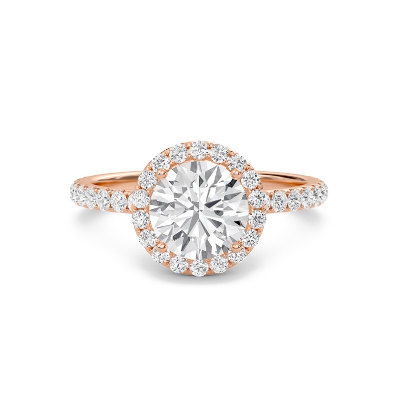 Round Halo Embellished Prongs Ring