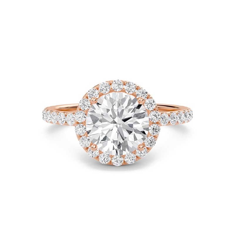 Round Halo Embellished Prongs Ring