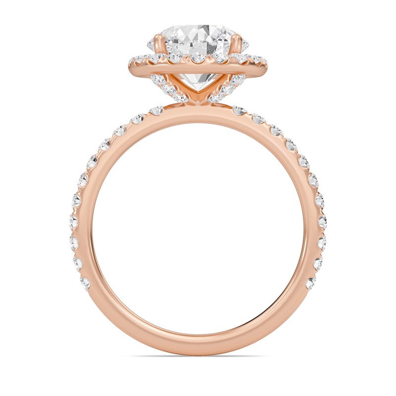 Round Halo Embellished Prongs Ring