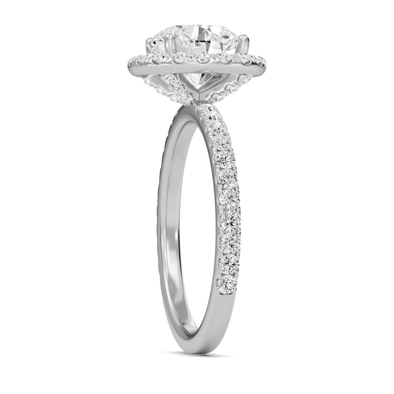 Round Halo Embellished Prongs Ring