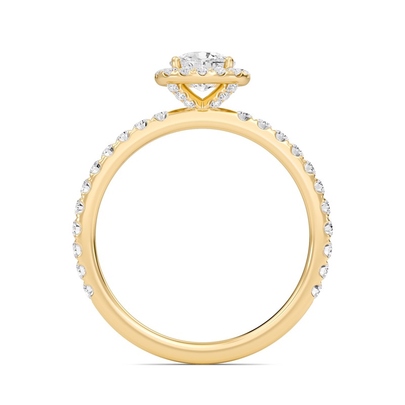 Cushion Halo Embellished Prongs Ring