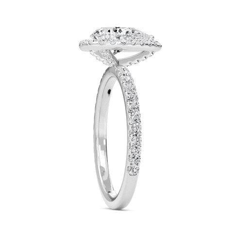 Pear Halo Embellished Prongs Ring