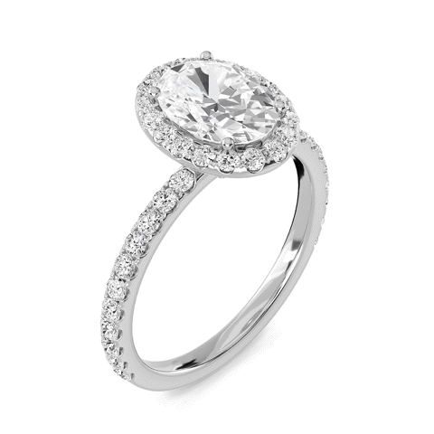 Oval Halo Embellished Prongs Ring