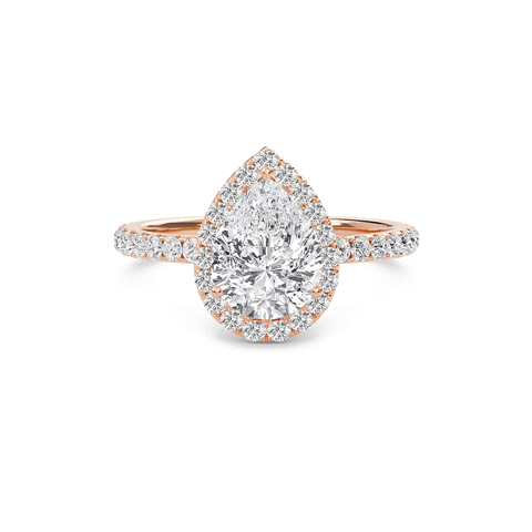 Pear Halo Embellished Prongs Ring