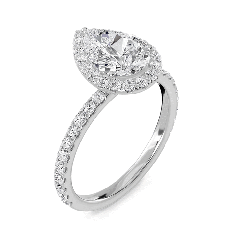 Pear Halo Embellished Prongs Ring