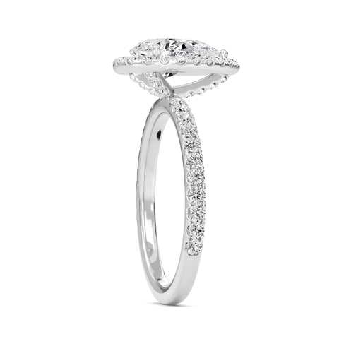 Pear Halo Embellished Prongs Ring