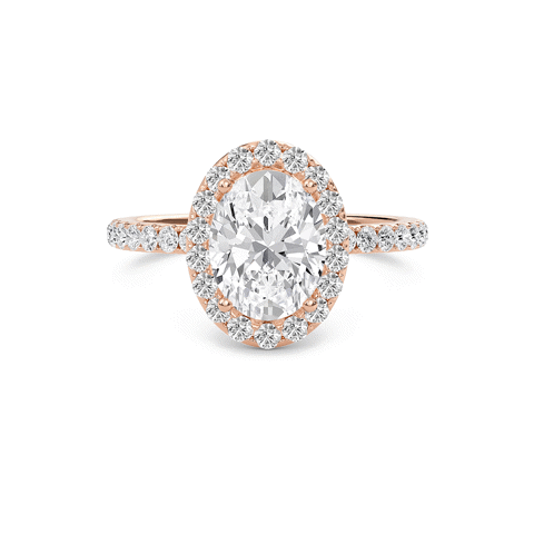 Oval Halo Embellished Prongs Ring