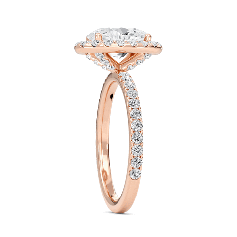 Oval Halo Embellished Prongs Ring