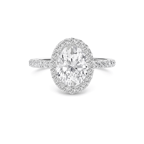 Oval Halo Embellished Prongs Ring