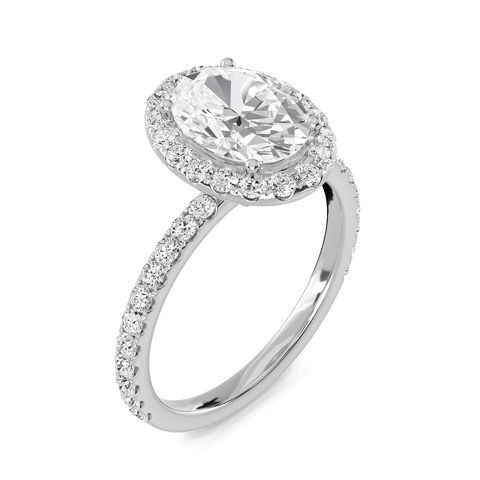 Oval Halo Embellished Prongs Ring