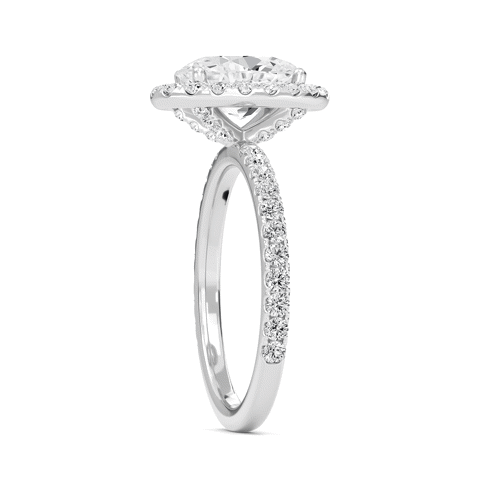 Oval Halo Embellished Prongs Ring