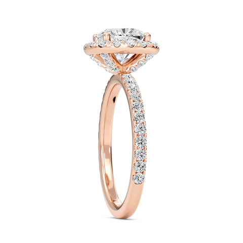 Cushion Halo Embellished Prongs Ring