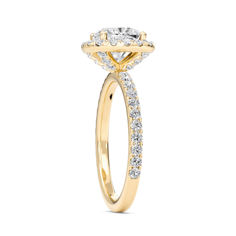 Cushion Halo Embellished Prongs Ring