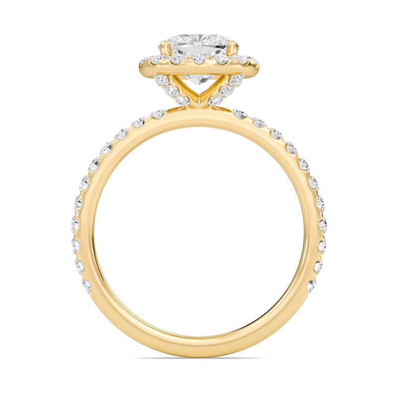 Cushion Halo Embellished Prongs Ring