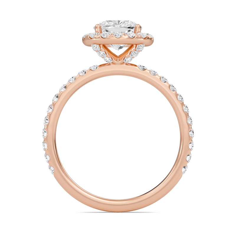 Cushion Halo Embellished Prongs Ring