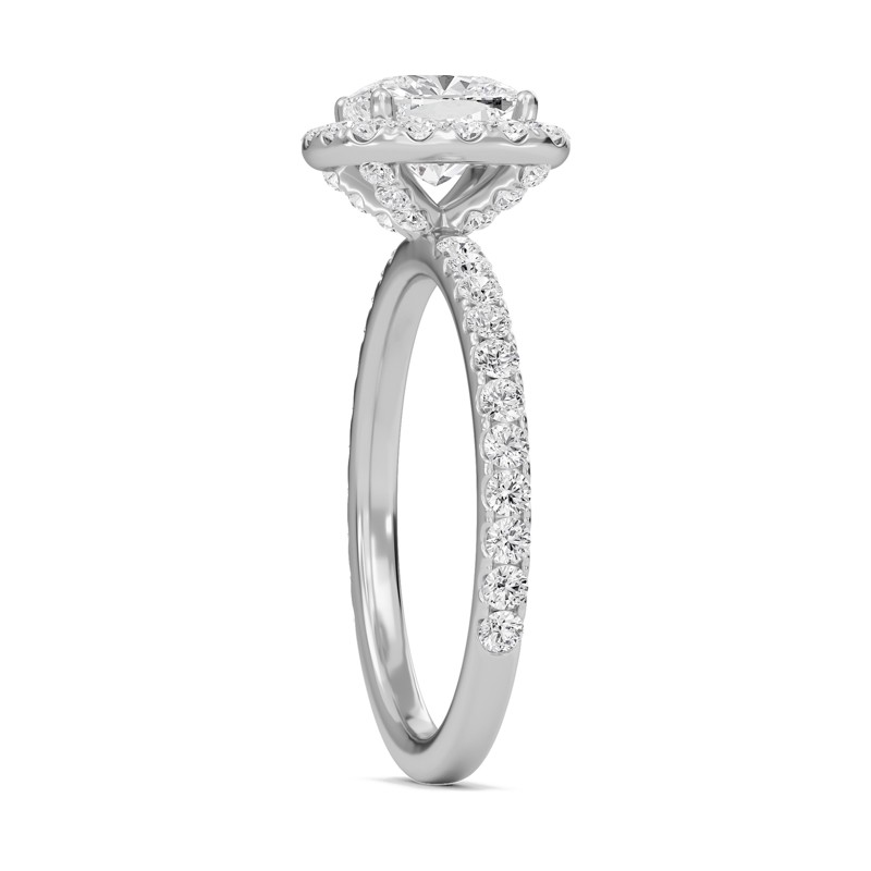 Cushion Halo Embellished Prongs Ring