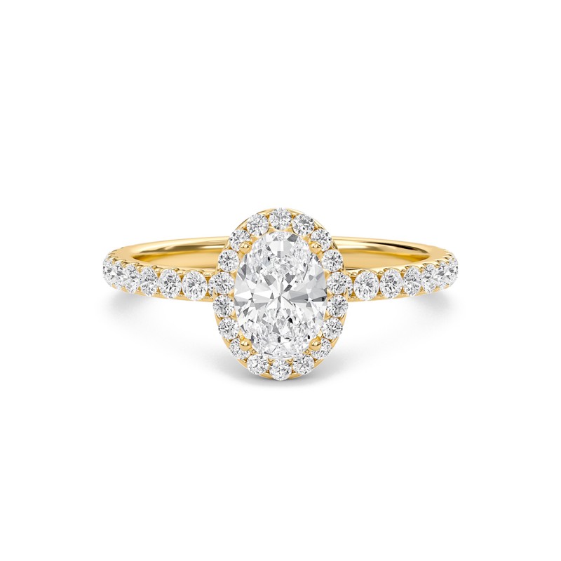 Oval Halo Embellished Prongs Ring