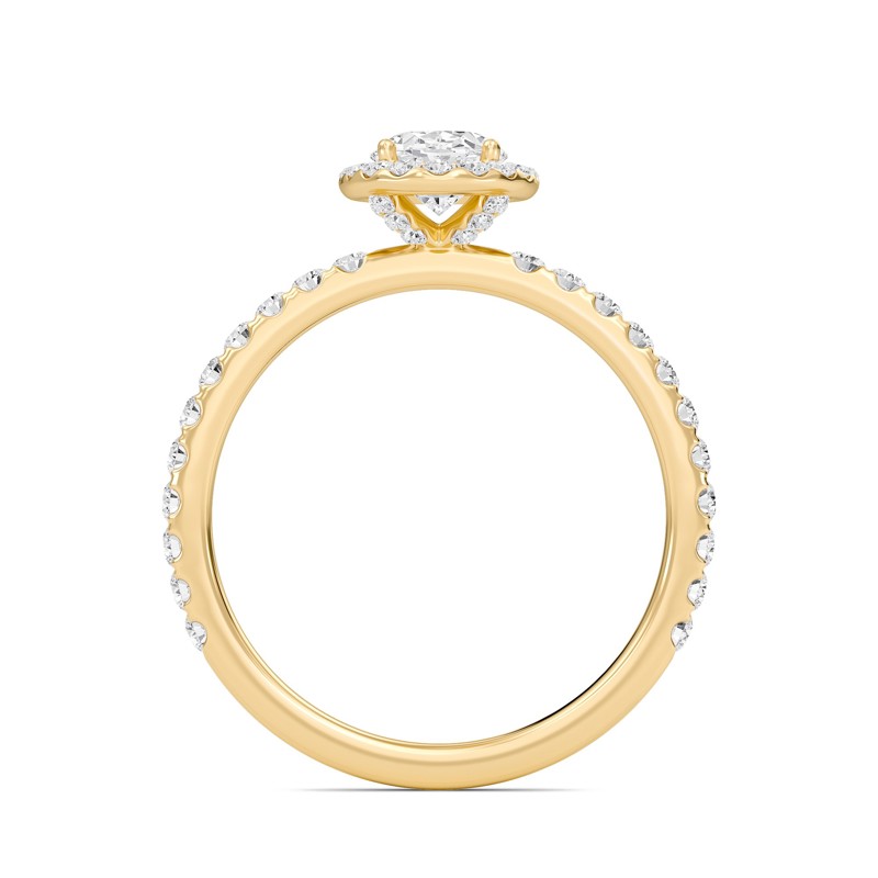 Oval Halo Embellished Prongs Ring