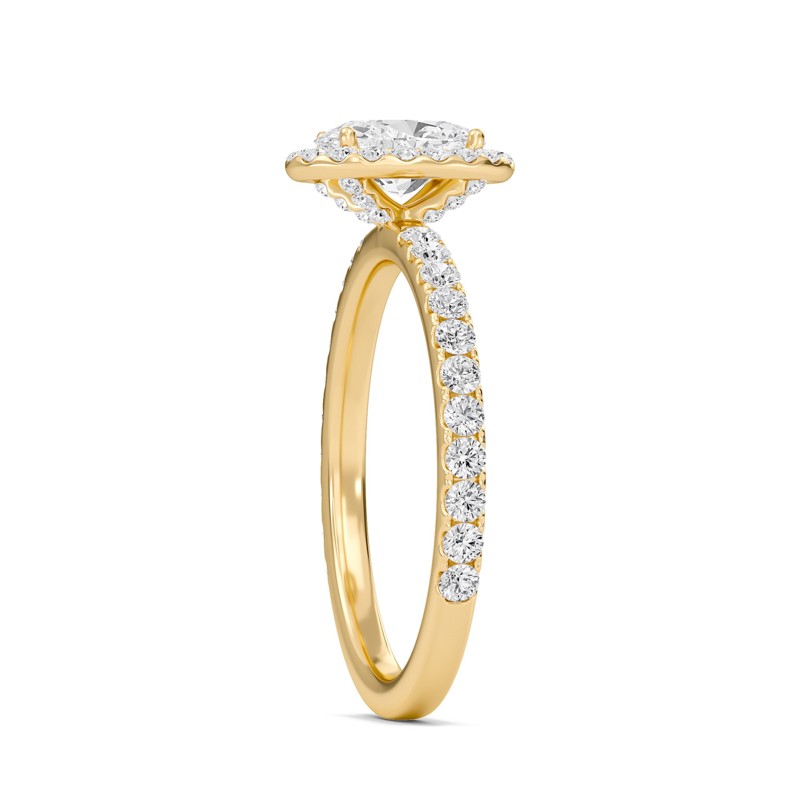 Oval Halo Embellished Prongs Ring