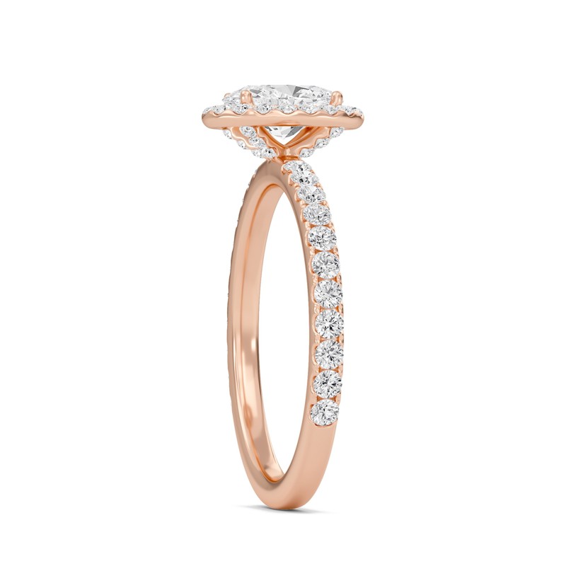 Oval Halo Embellished Prongs Ring