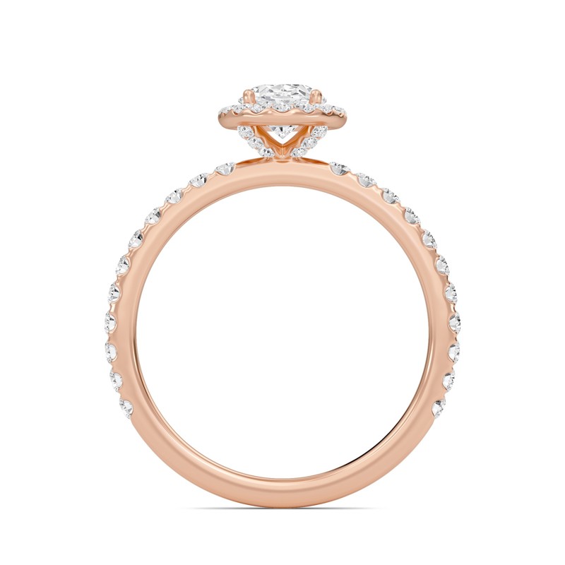 Oval Halo Embellished Prongs Ring