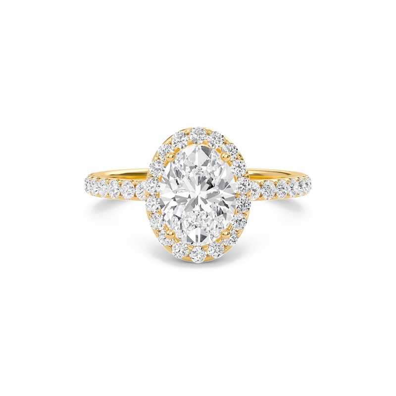 Oval Halo Embellished Prongs Ring