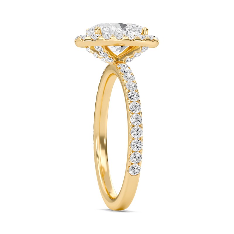 Oval Halo Embellished Prongs Ring