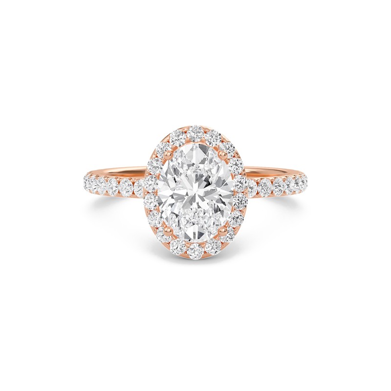 Oval Halo Embellished Prongs Ring