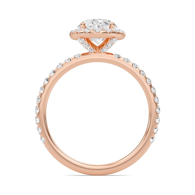 Oval Halo Embellished Prongs Ring