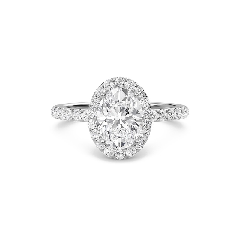 Oval Halo Embellished Prongs Ring