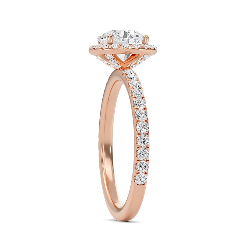 Round Halo Embellished Prongs Ring